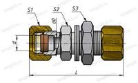 Соединение навертное переборочное СНП-М20хG1/2 У3 ст.20